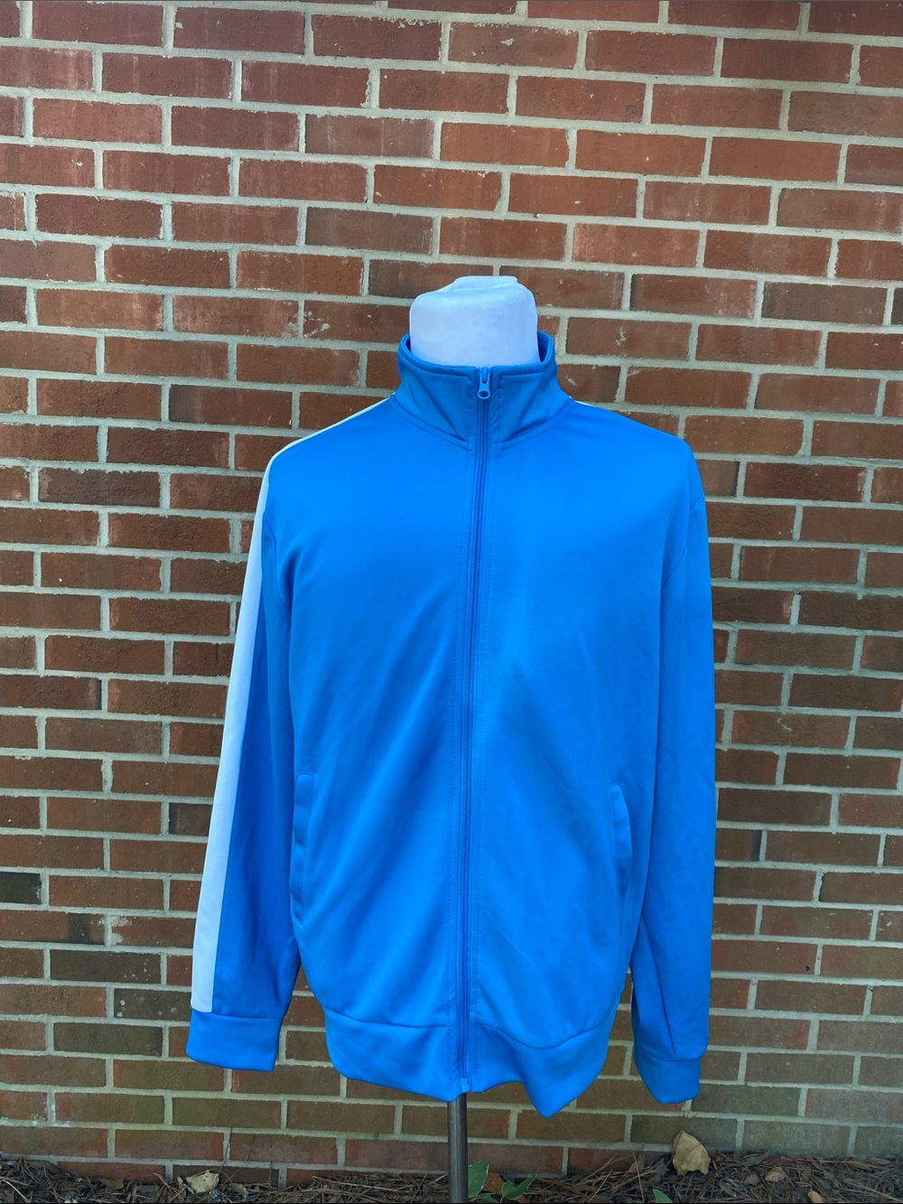 Men WEIV Blue Track Jacket with White Sleeve Stripe